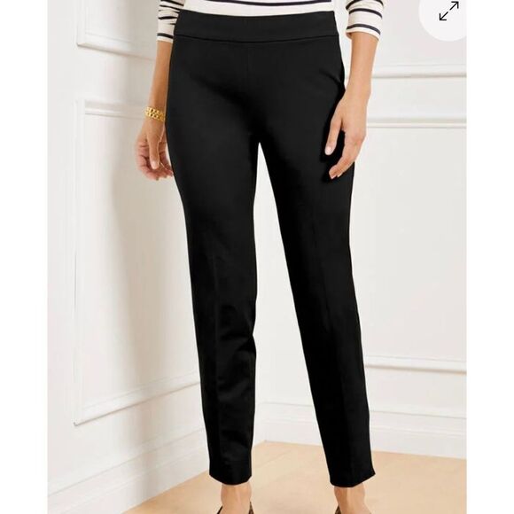 Talbots Pants - Talbots black classic crop side zip pants size 10